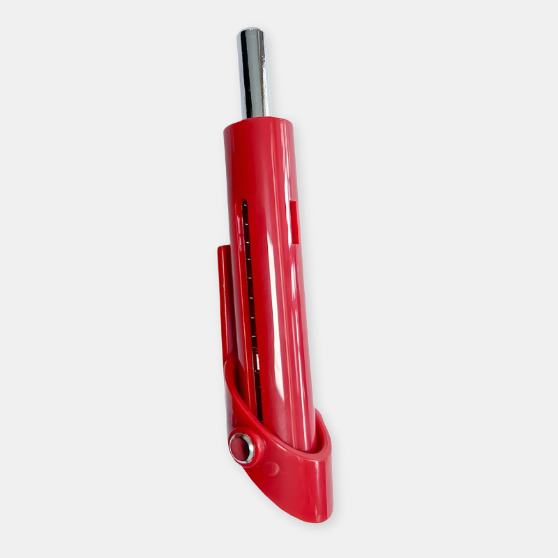 Red metal tool on a white background