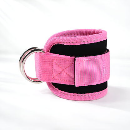 Leg straps in pink.