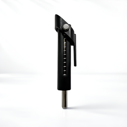 Black spray nozzle on a white background