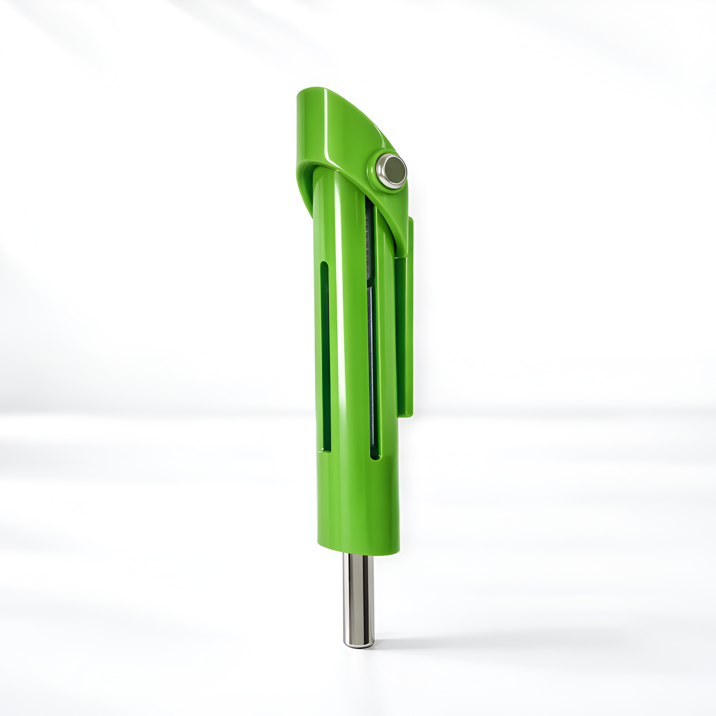 Green metal tool on a white background